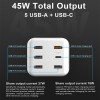 ELEKER 45W 6位 USB 旅行充電器 ( TYPE-C/USB X 5 )
