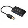 Onten USB3.0分線器 擴展多介面一拖四HUB延長集線器 臺式電腦筆記本 USB3.0黑色