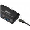 Onten USB3.0分線器 擴展多介面一拖四HUB延長集線器 臺式電腦筆記本 USB3.0黑色
