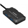 Onten USB3.0分線器 擴展多介面一拖四HUB延長集線器 臺式電腦筆記本 USB3.0黑色