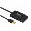 Onten USB3.0分線器 擴展多介面一拖四HUB延長集線器 臺式電腦筆記本 USB3.0黑色