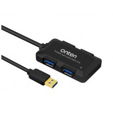Onten USB3.0分線器 擴展多介面一拖四HUB延長集線器 臺式電腦筆記本 USB3.0黑色